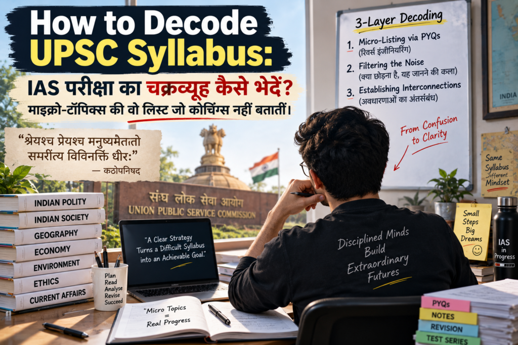 How to Decode UPSC Syllabus: IAS परीक्षा का चक्रव्यूह कैसे भेदें? माइक्रो-टॉपिक्स की वो लिस्ट जो कोचिंग्स नहीं बतातीं।