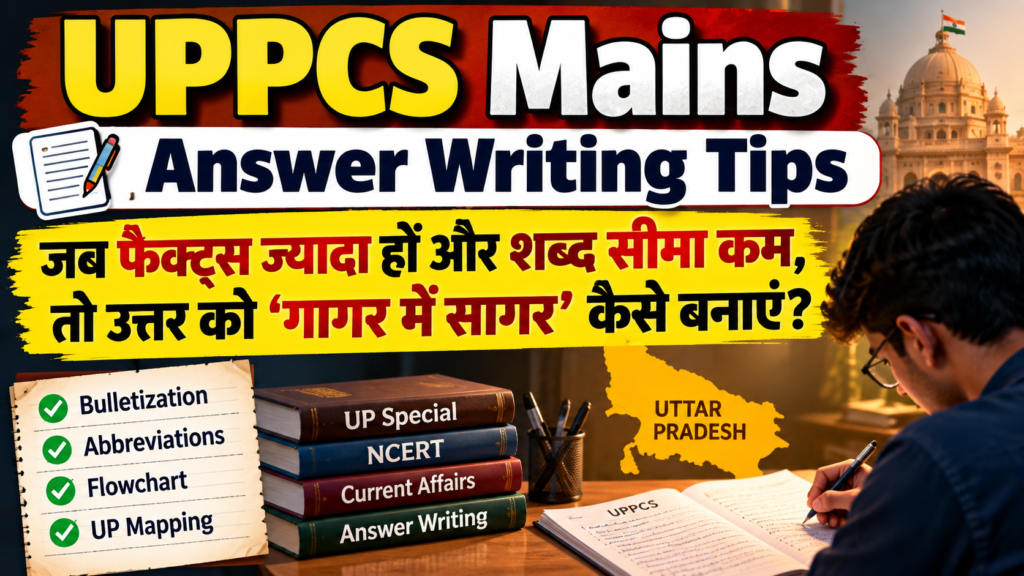 UPPCS Mains Answer Writing Tips: जब फैक्ट्स ज्यादा हों और शब्द सीमा कम, तो उत्तर को ‘गागर में सागर’ कैसे बनाएं?
