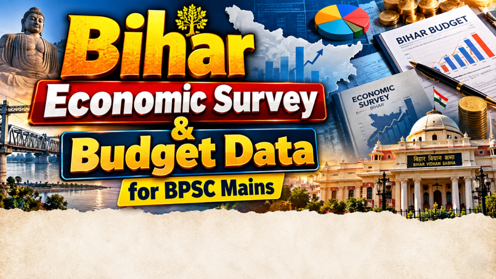 Bihar Economic Survey & Budget Data for BPSC Mains: जीएस पेपर 2 में इकोनॉमी और एग्रीकल्चर के उत्तरों को प्रामाणिक डेटा से कैसे चमकाएं?