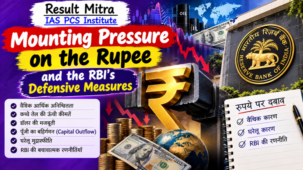 रुपये पर बढ़ता दबाव और RBI के रक्षात्मक उपाय (Mounting pressure on the rupee and the RBI’s defensive measures)