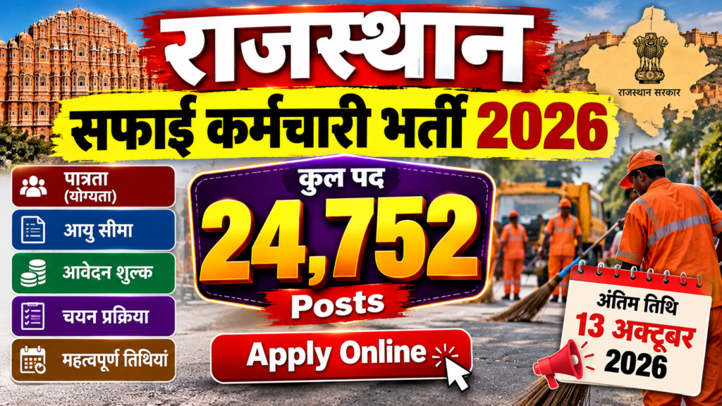 Rajasthan Safai Karmchari Recruitment 2026: 24,752 Posts | Result Mitra