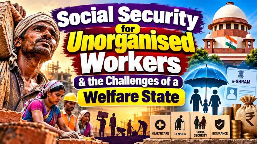 असंगठित श्रमिकों की सामाजिक सुरक्षा (Social Security for Unorganised Workers)
