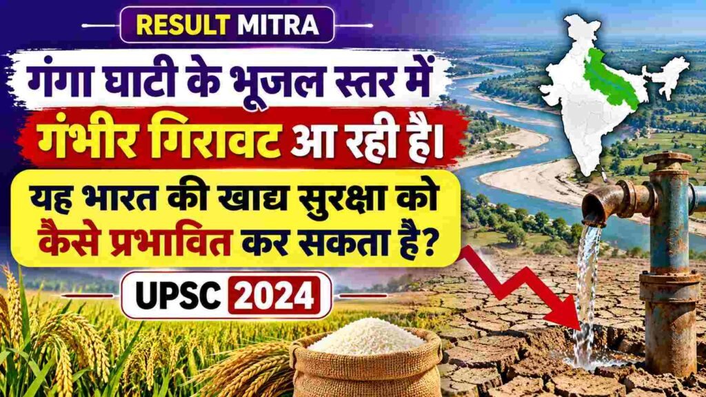 गंगा घाटी के भूजल स्तर में गंभीर गिरावट आ रही है। यह भारत की खाद्य सुरक्षा को कैसे प्रभावित कर सकता है? [UPSC 2024]